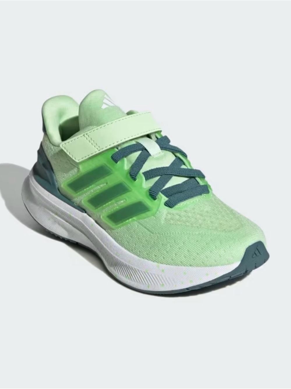 adidas Kids Mint Green and Teal Velcro Running Sneakers